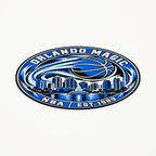 Orlando Magic NBA seal — angled view showing thin profile; illustrative rendering