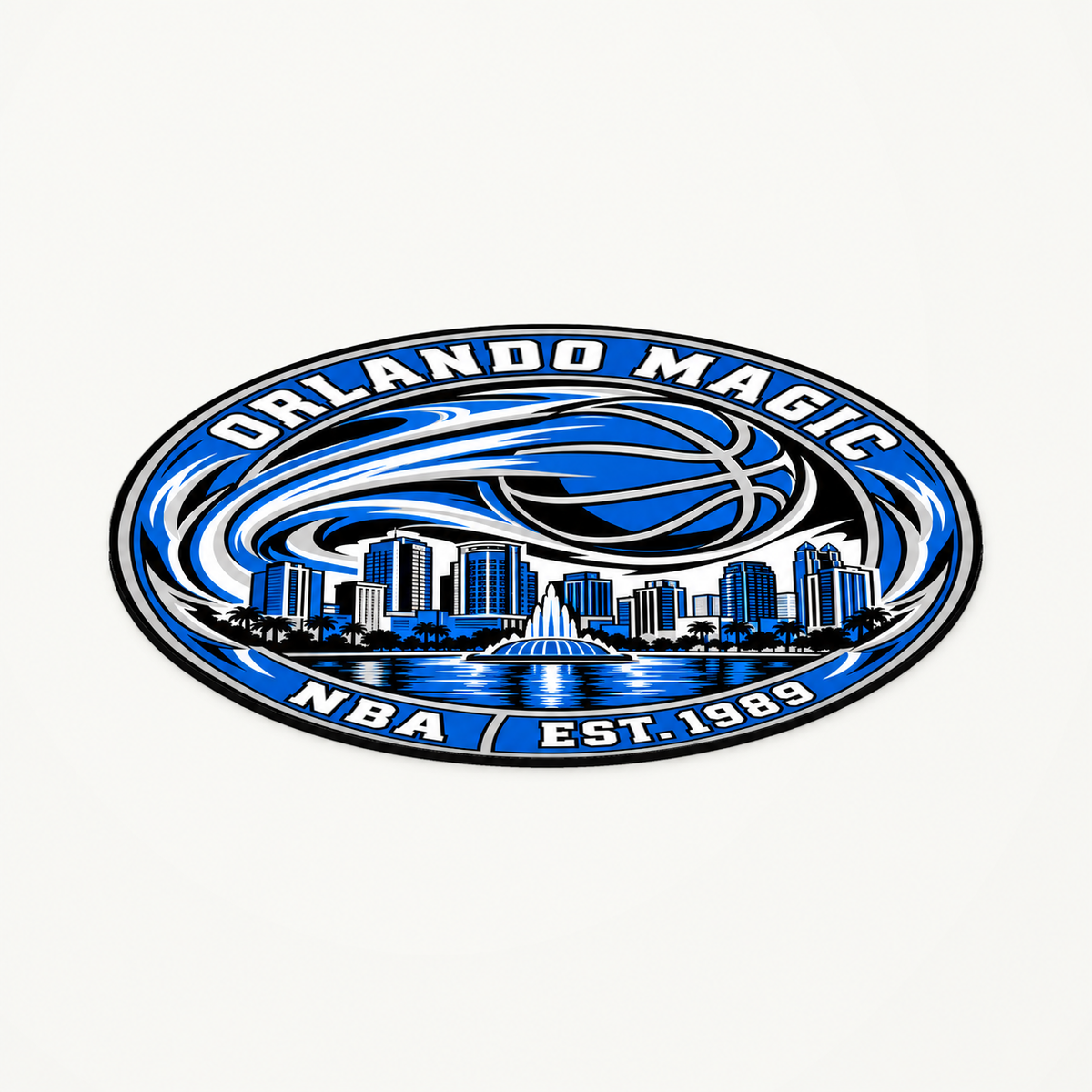 Orlando Magic NBA seal — angled view showing thin profile; illustrative rendering
