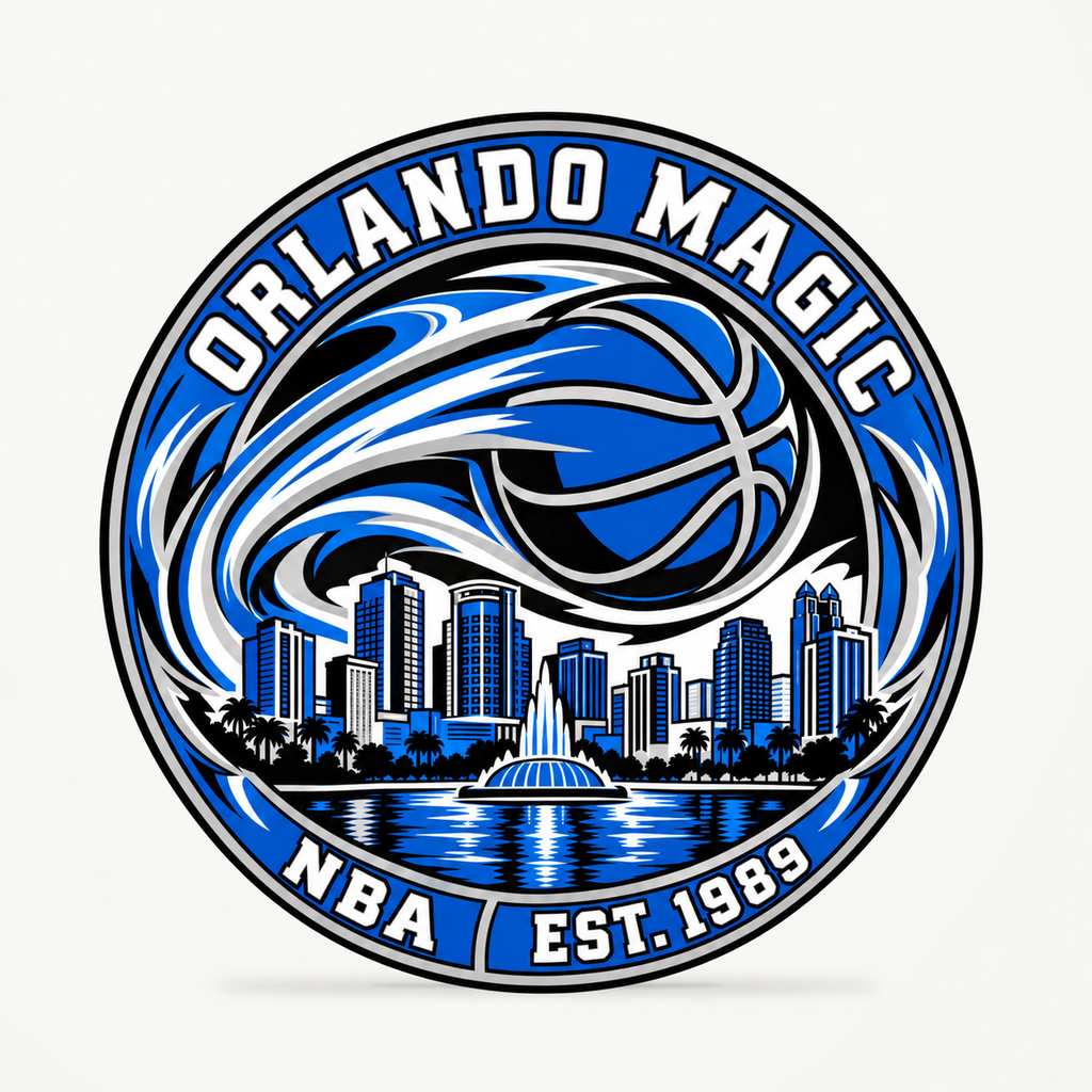 Orlando Magic NBA seal — front view; illustrative rendering