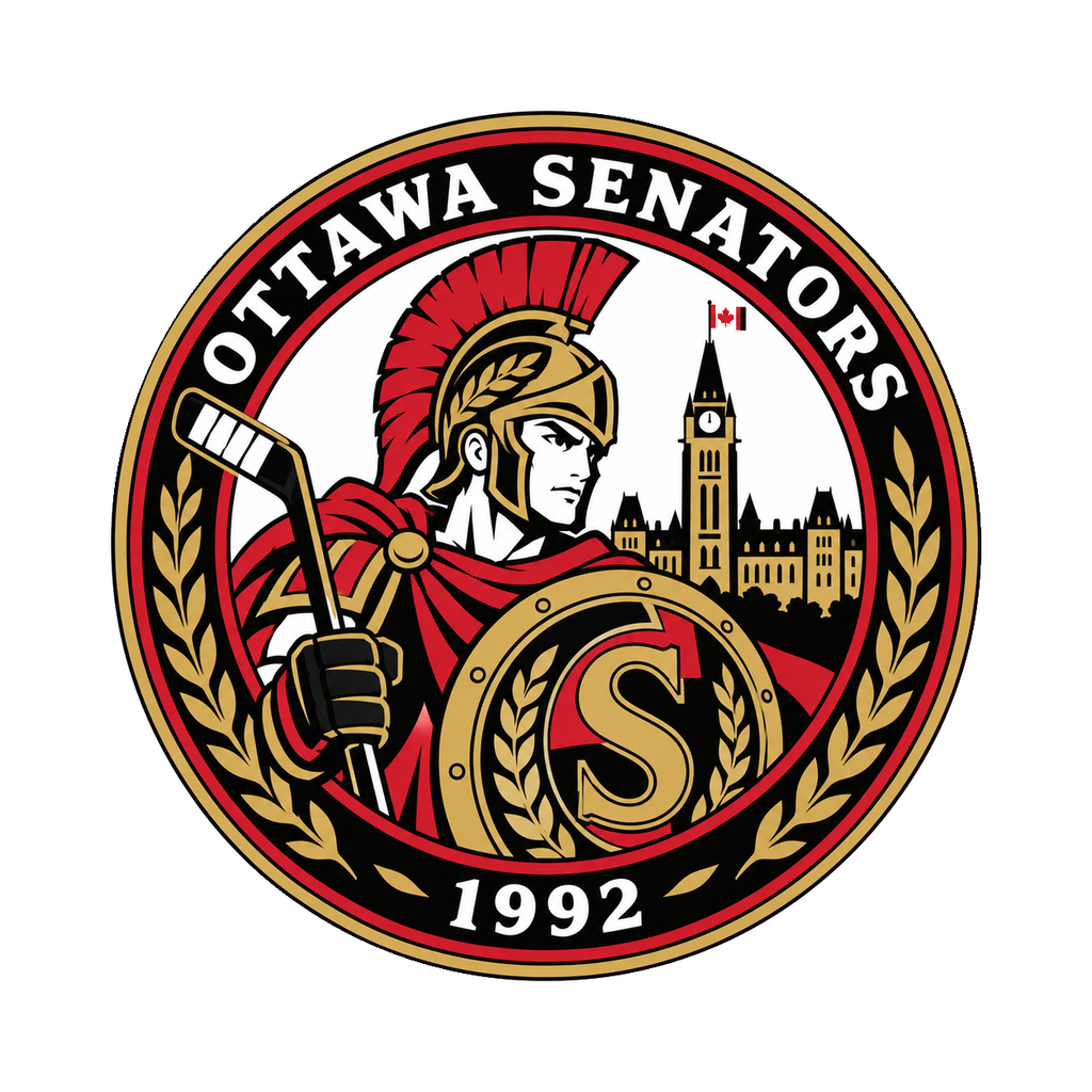 Ottawa Senators NHL seal — complete front view; illustrative rendering