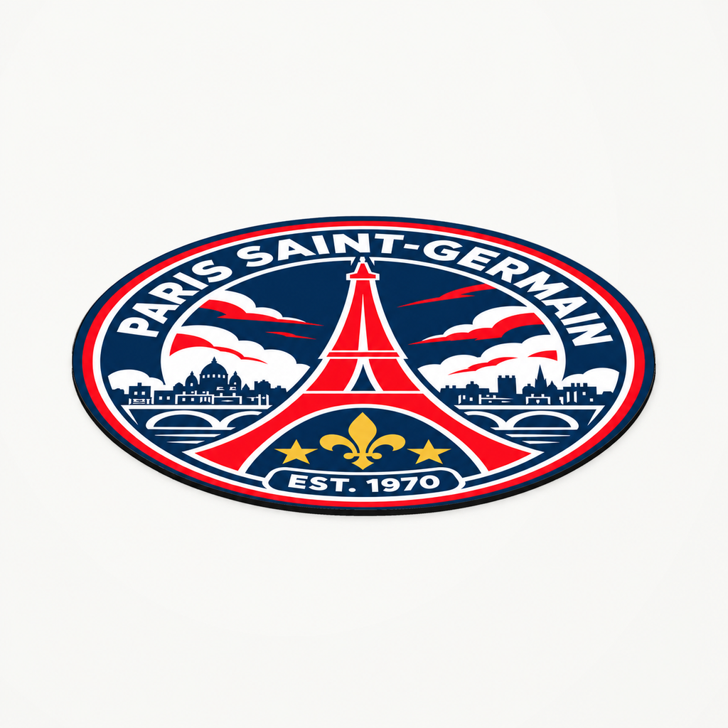 Paris Saint-Germain latest soccer seal — angle illustrative rendering