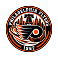 Philadelphia Flyers NHL seal — complete front view; illustrative rendering