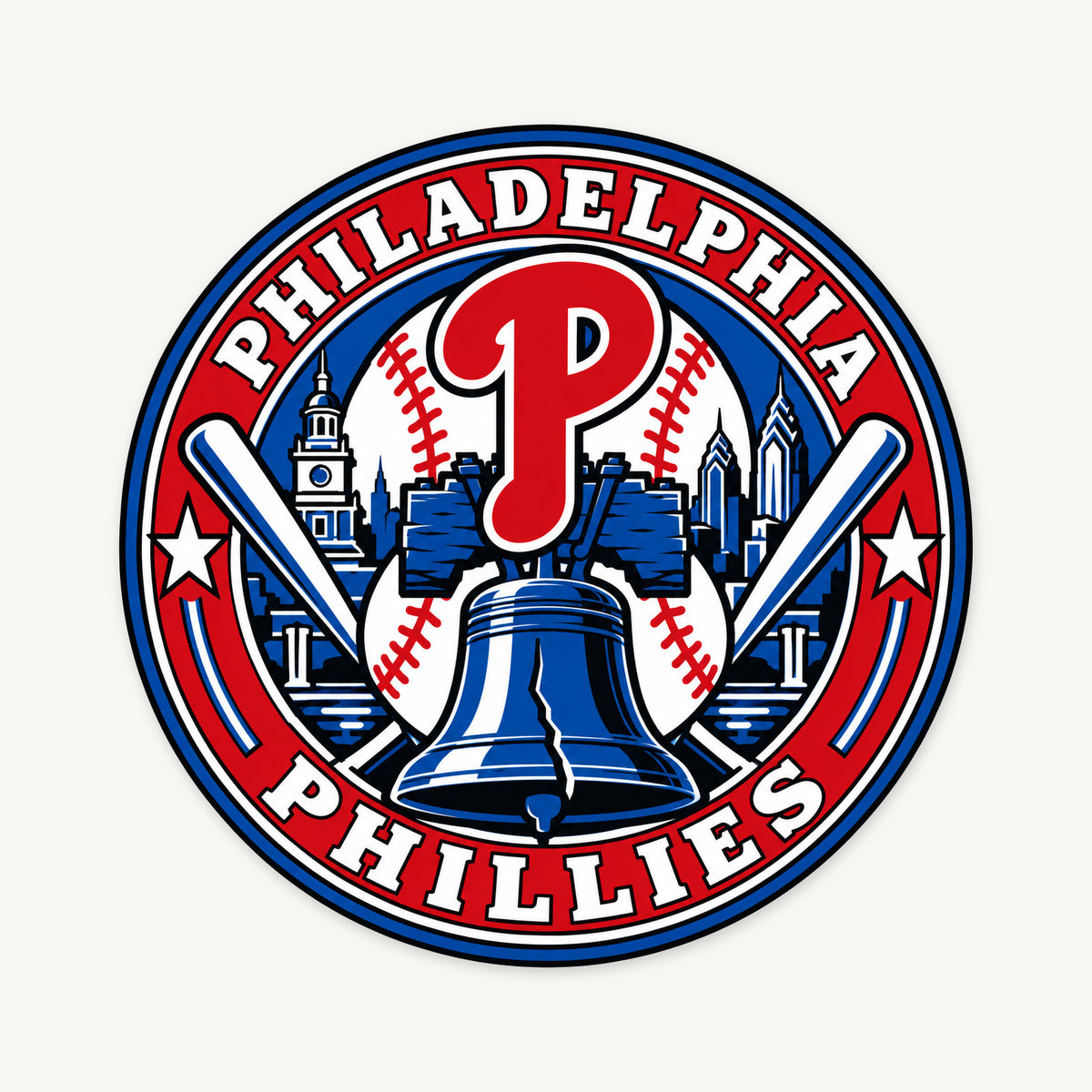 Philadelphia Phillies MLB Team Seal — front view; illustrative rendering