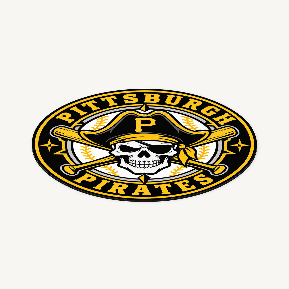 Pittsburgh Pirates MLB Team Seal — angled view showing the thin plaque profile; illustrative rendering