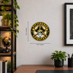 Pittsburgh Pirates MLB Team Seal — example wall display with 9.5-inch width and height guides; illustrative rendering