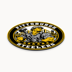 Pittsburgh Steelers NFL seal — angled thin-profile view; illustrative rendering