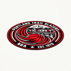 Portland Trail Blazers NBA seal — angled view showing thin profile; illustrative rendering