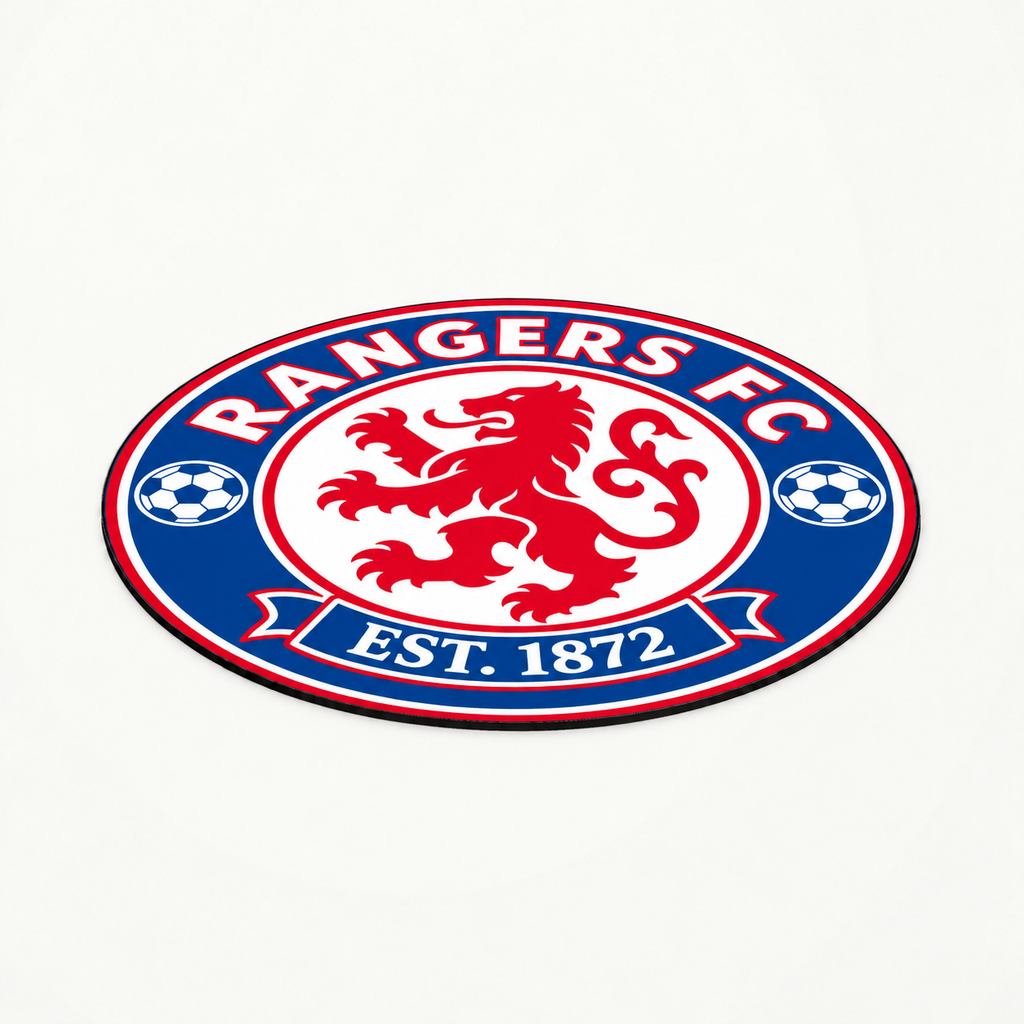 Rangers FC soccer club seal — matching flat angled view illustrative rendering
