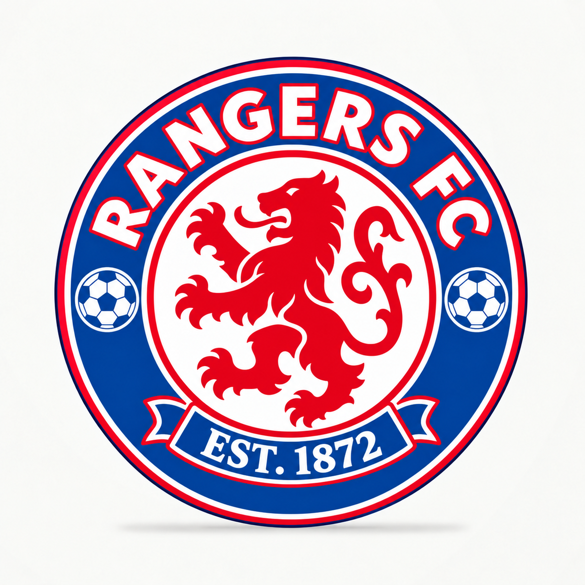 Rangers FC soccer club seal — matching front view illustrative rendering