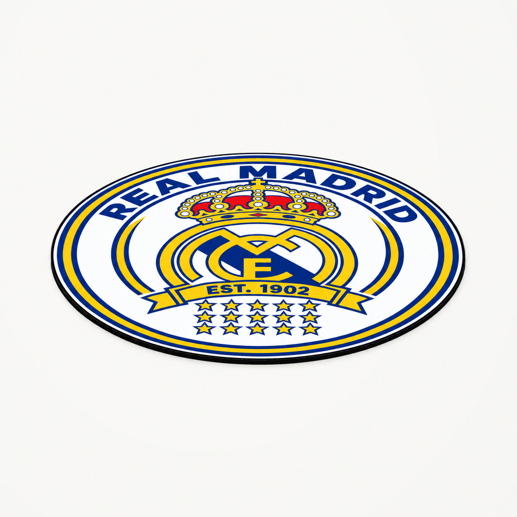 Real Madrid latest seal design — angle illustrative rendering