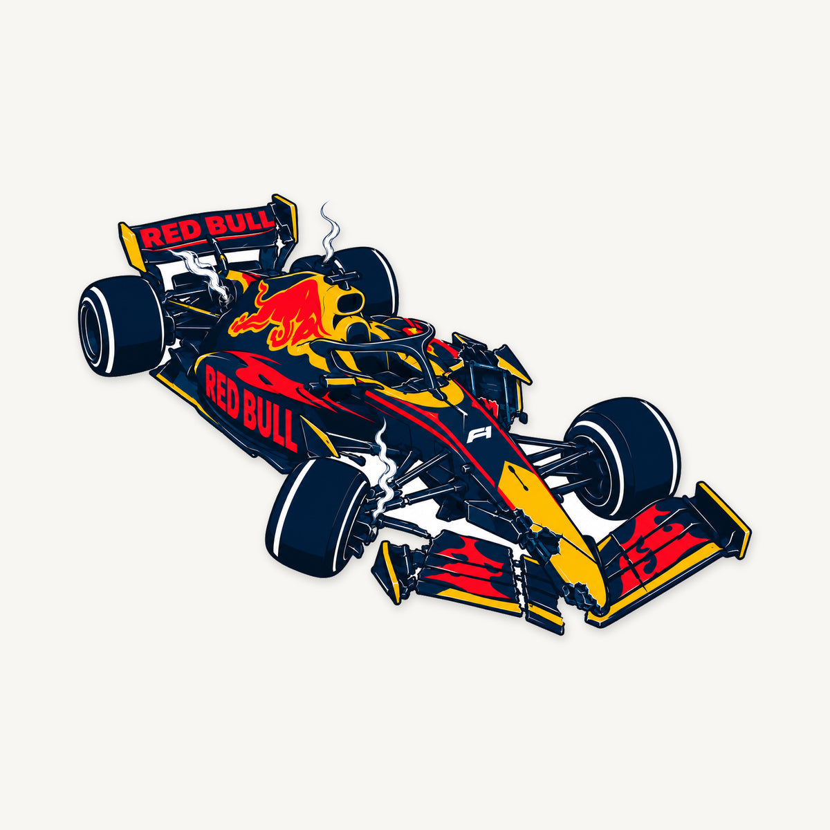 Red Bull Crash F1 Car Sign — front view; illustrative rendering