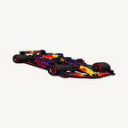 Red Bull Racing F1 Car Sign — angled view showing the thin plaque profile; illustrative rendering