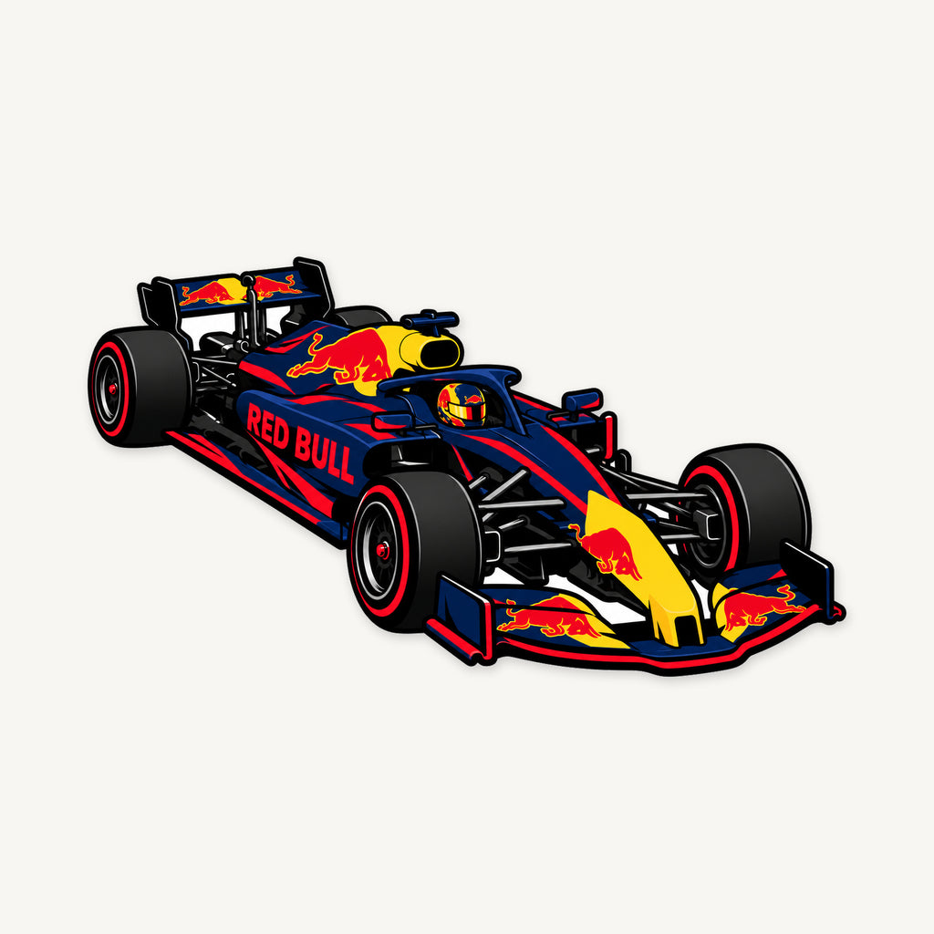 Red Bull Racing F1 Car Sign — front view; illustrative rendering