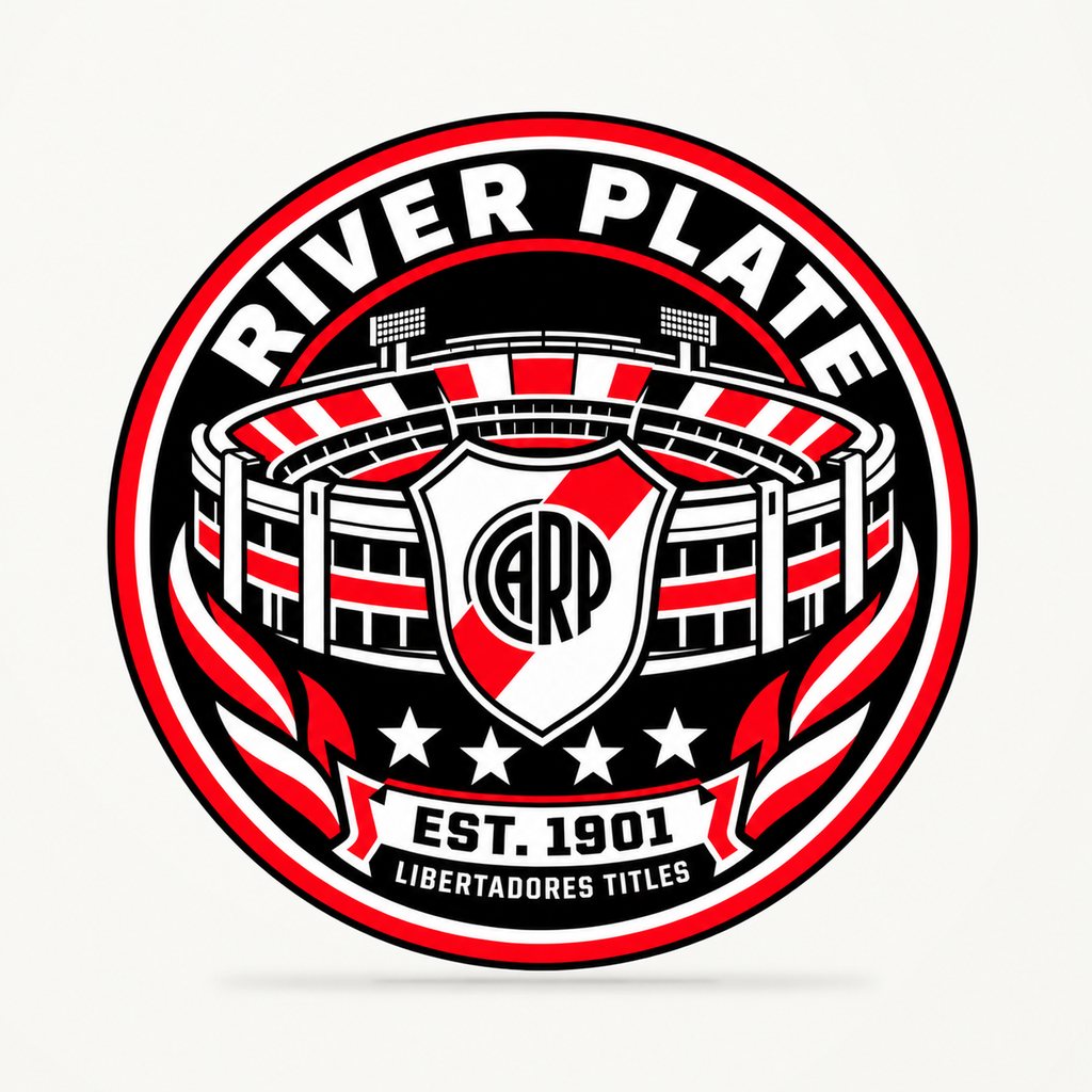 River Plate latest soccer seal — front illustrative rendering