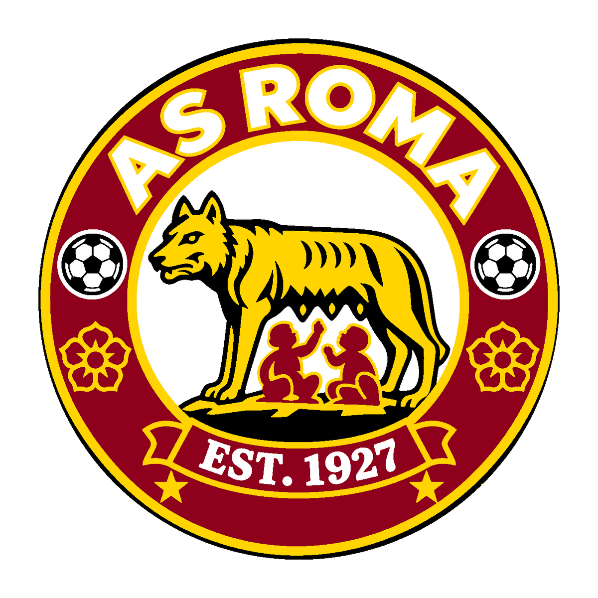 AS Roma circular soccer club seal — front artwork preview