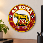 AS Roma soccer club seal — wall-display illustrative rendering