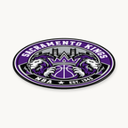 Sacramento Kings NBA seal — angled view showing thin profile; illustrative rendering