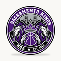 Sacramento Kings NBA seal — front view; illustrative rendering