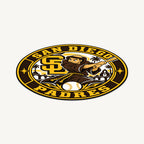 San Diego Padres MLB Team Seal — angled view showing the thin plaque profile; illustrative rendering