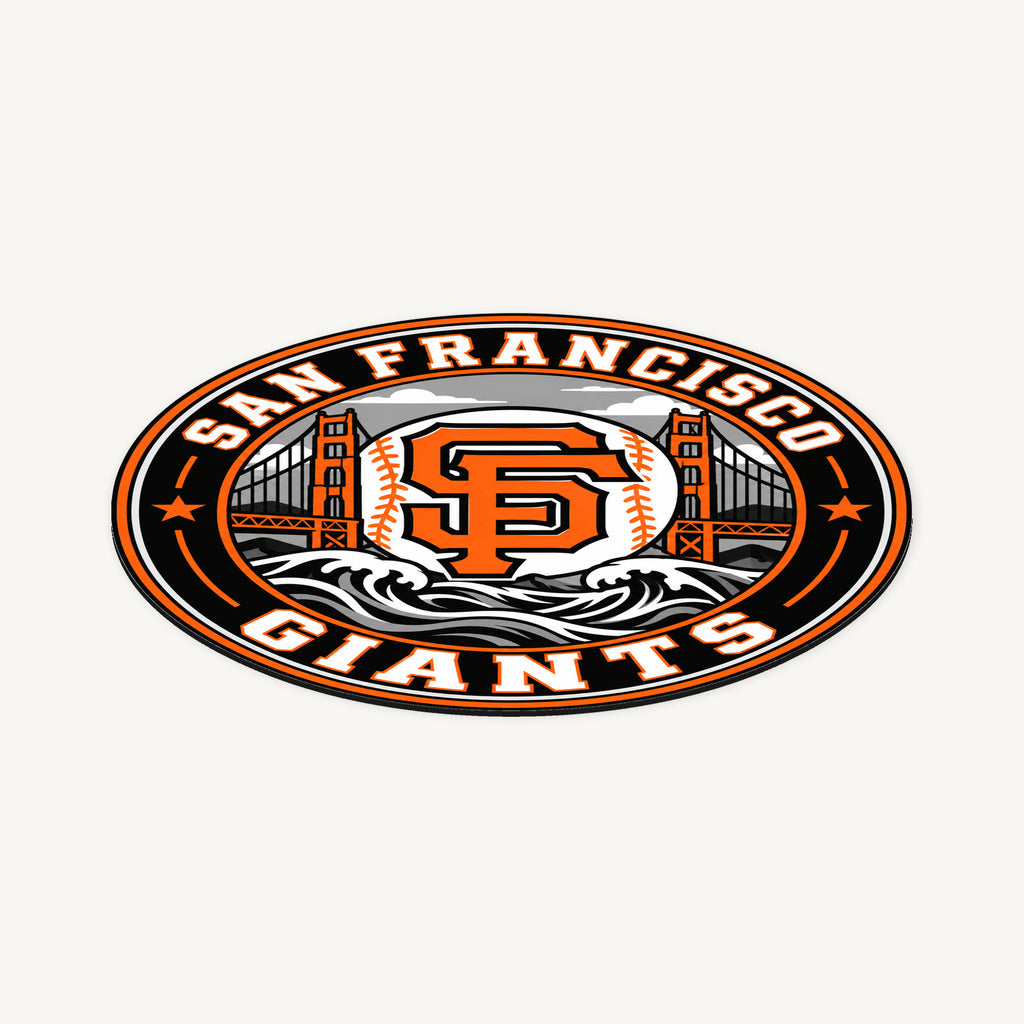 San Francisco Giants MLB Team Seal — angled view showing the thin plaque profile; illustrative rendering
