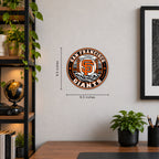 San Francisco Giants MLB Team Seal — example wall display with 9.5-inch width and height guides; illustrative rendering