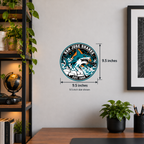 San Jose Sharks NHL seal — wall display with 9.5-inch measurements; 9.5-inch size shown; illustrative rendering
