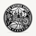 San Antonio Spurs NBA seal — front view; illustrative rendering