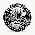 San Antonio Spurs NBA seal — front view; illustrative rendering