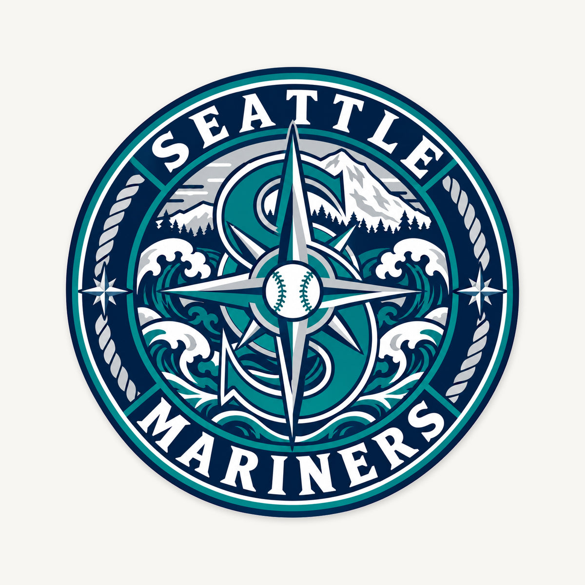 Seattle Mariners MLB Team Seal — front view; illustrative rendering