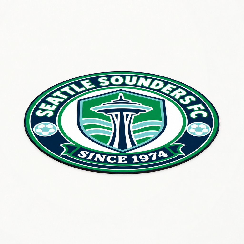 Seattle Sounders FC Soccer Club Seal — angle illustrative rendering