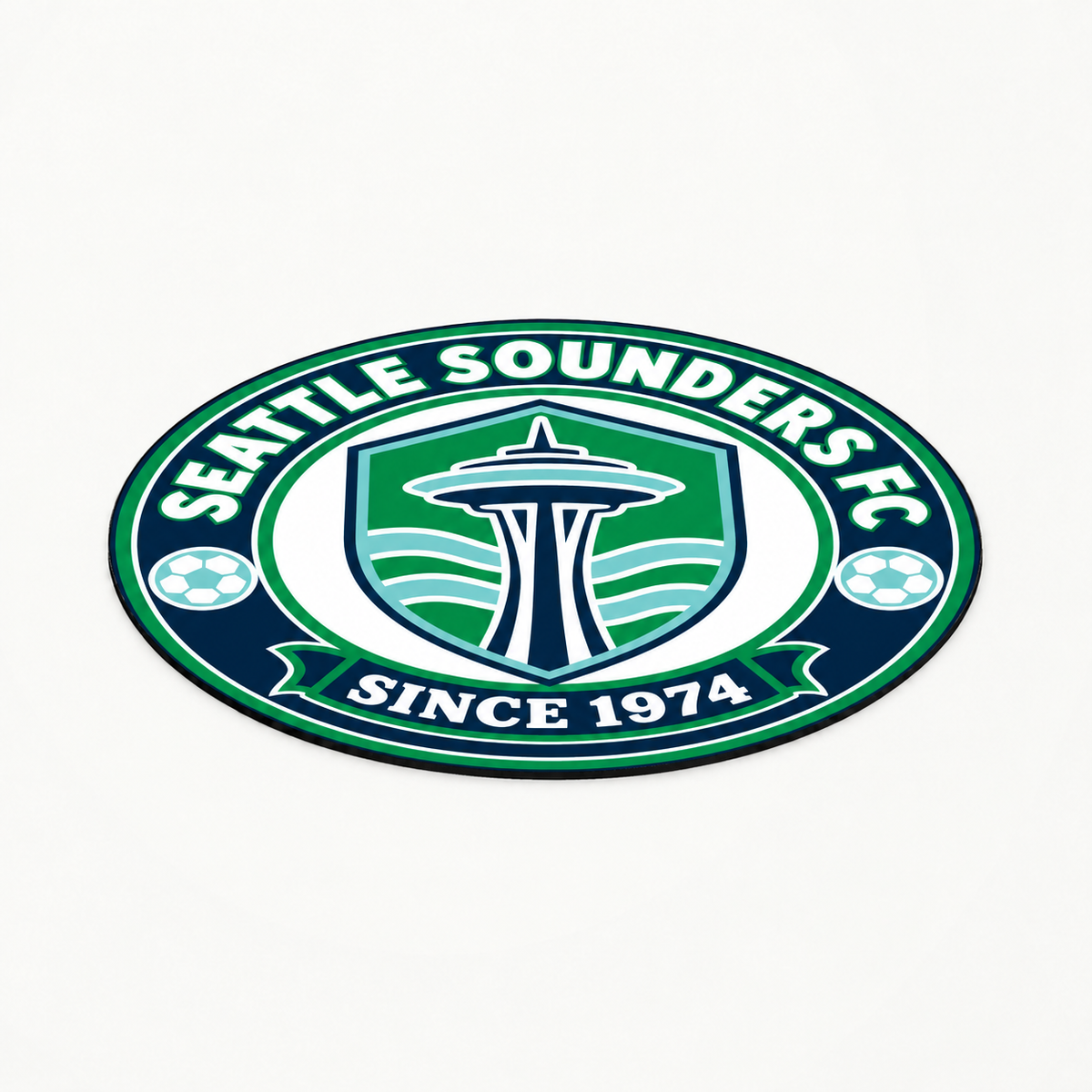 Seattle Sounders FC Soccer Club Seal — angle illustrative rendering