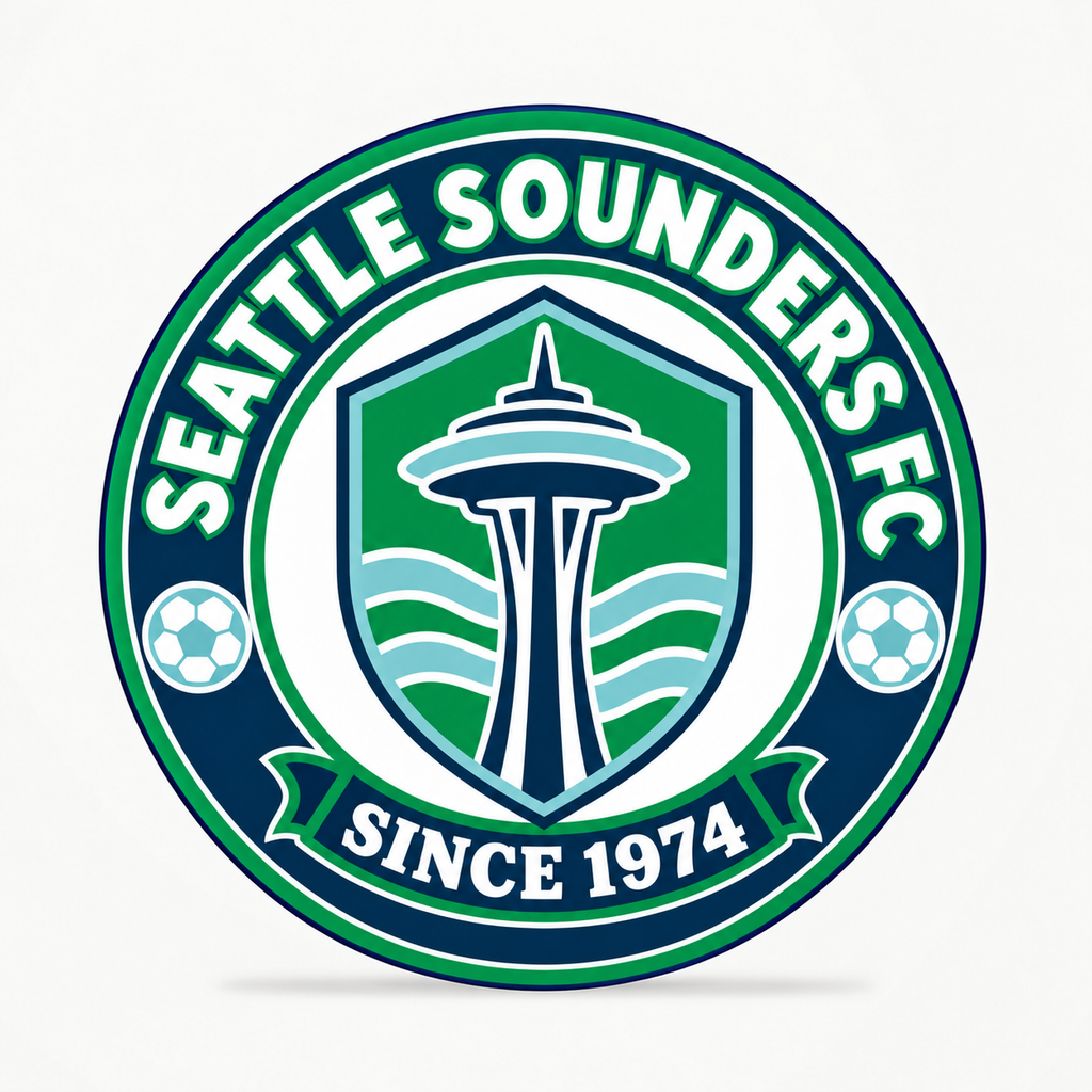 Seattle Sounders FC Soccer Club Seal — front illustrative rendering
