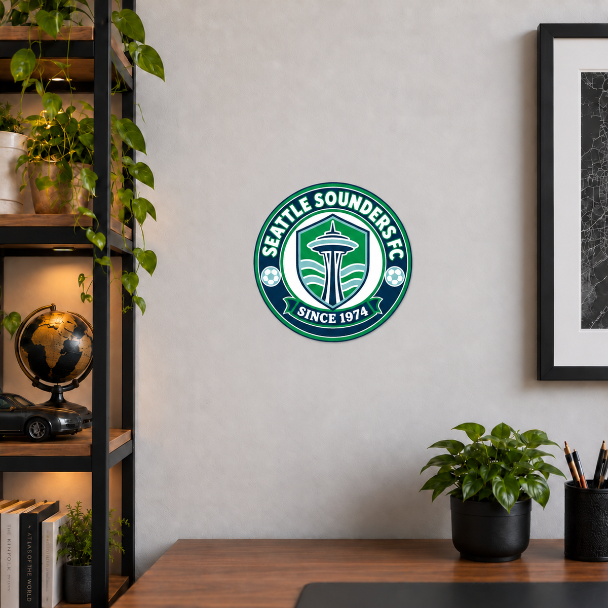 Seattle Sounders FC Soccer Club Seal — lifestyle illustrative rendering