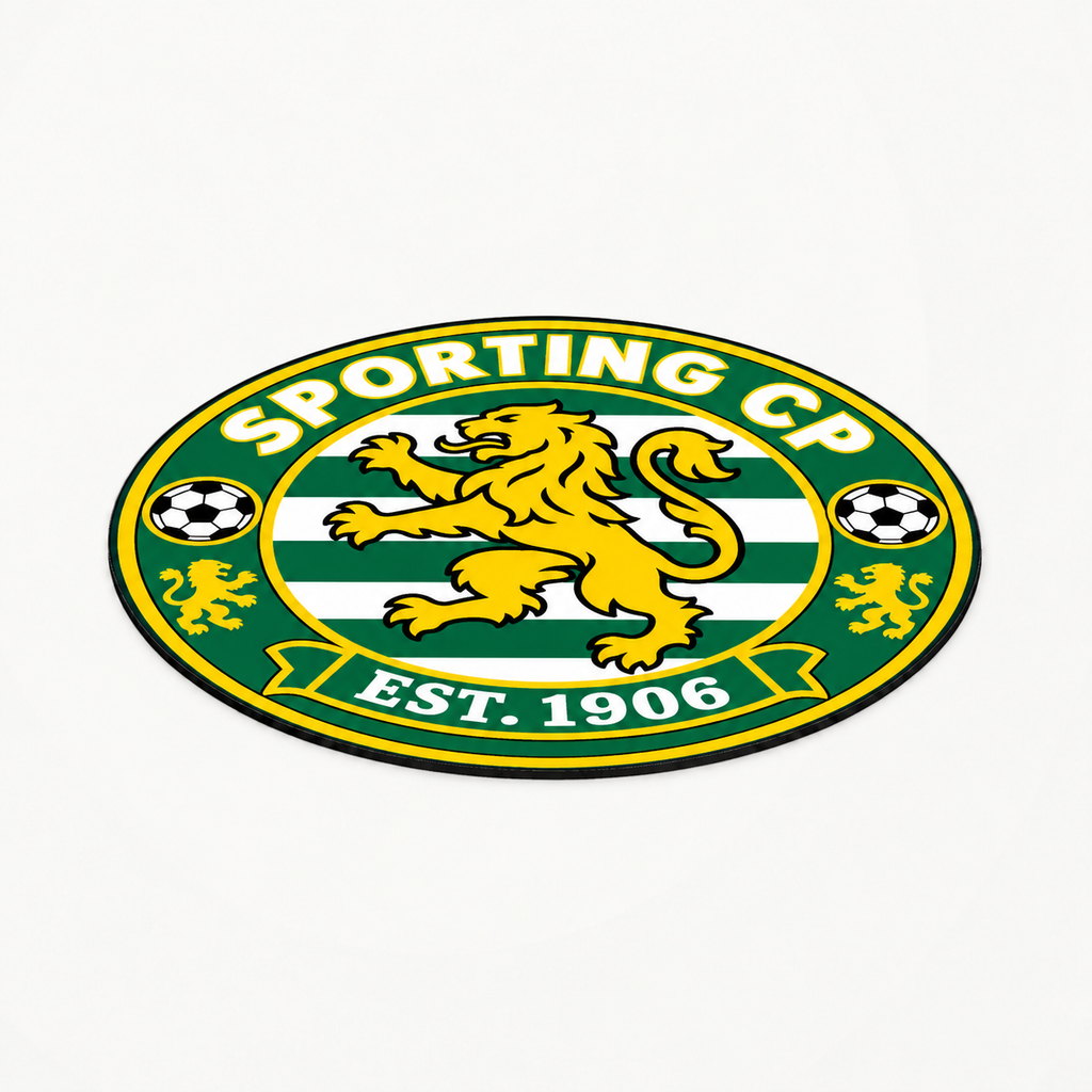 Sporting CP soccer club seal — matching flat angled view illustrative rendering