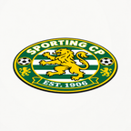 Sporting CP soccer club seal — matching flat angled view illustrative rendering