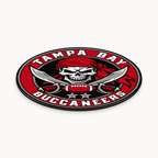 Tampa Bay Buccaneers NFL seal — angled thin-profile view; illustrative rendering