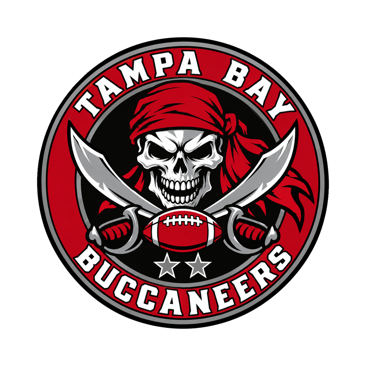 Tampa Bay Buccaneers NFL seal — front view; illustrative rendering