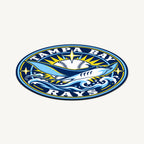 Tampa Bay Rays MLB Team Seal — angled view showing the thin plaque profile; illustrative rendering