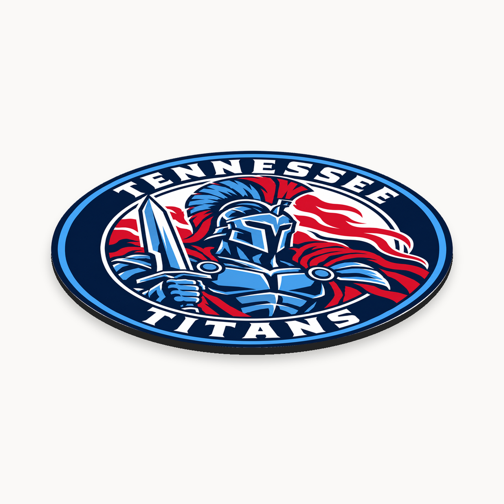Tennessee Titans NFL seal — angled thin-profile view; illustrative rendering