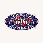 Texas Rangers MLB Team Seal — angled view showing the thin plaque profile; illustrative rendering