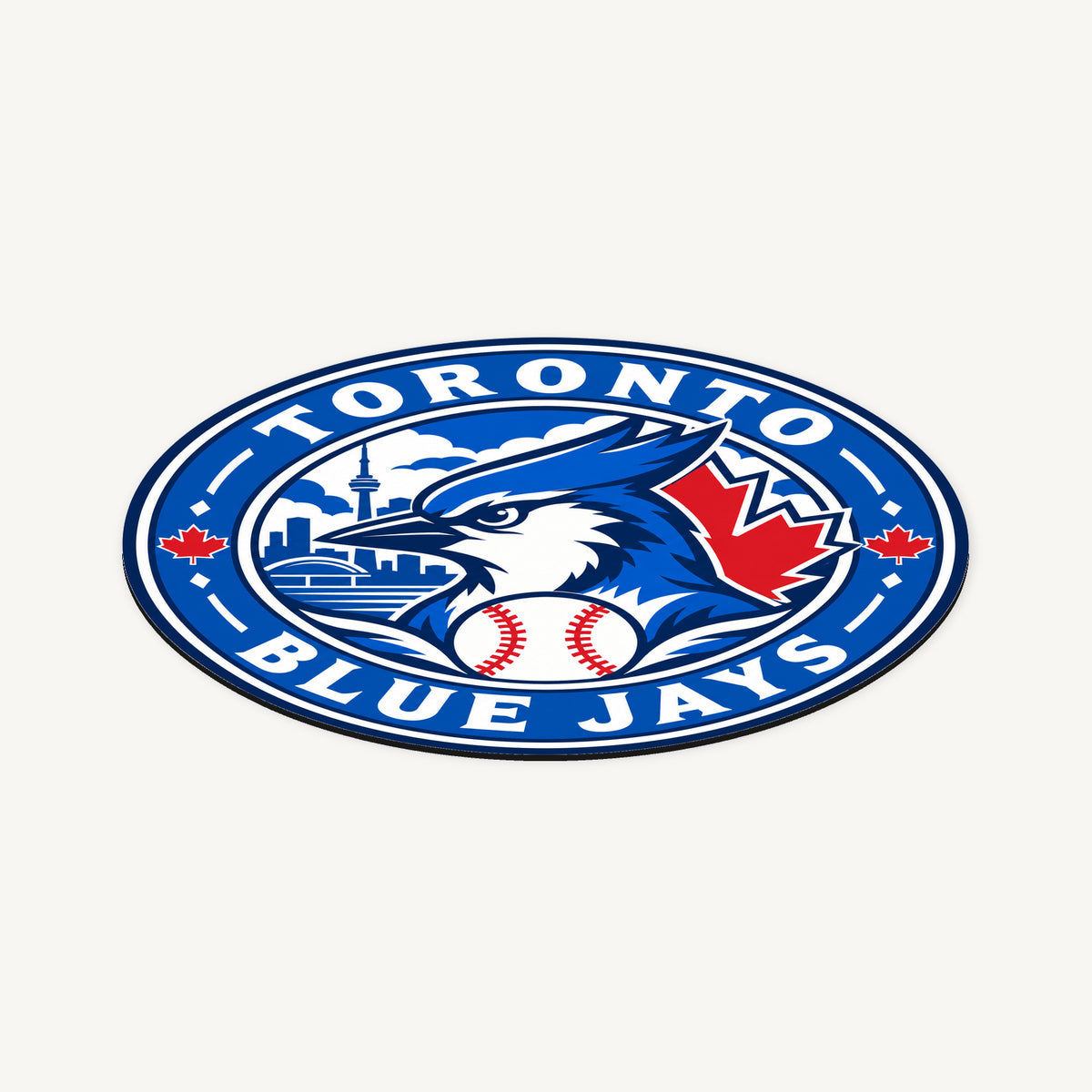 Toronto Blue Jays MLB Team Seal — angled view showing the thin plaque profile; illustrative rendering