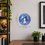 Toronto Blue Jays MLB Team Seal — example wall display with 9.5-inch width and height guides; illustrative rendering