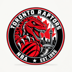 Toronto Raptors NBA seal — front view; illustrative rendering