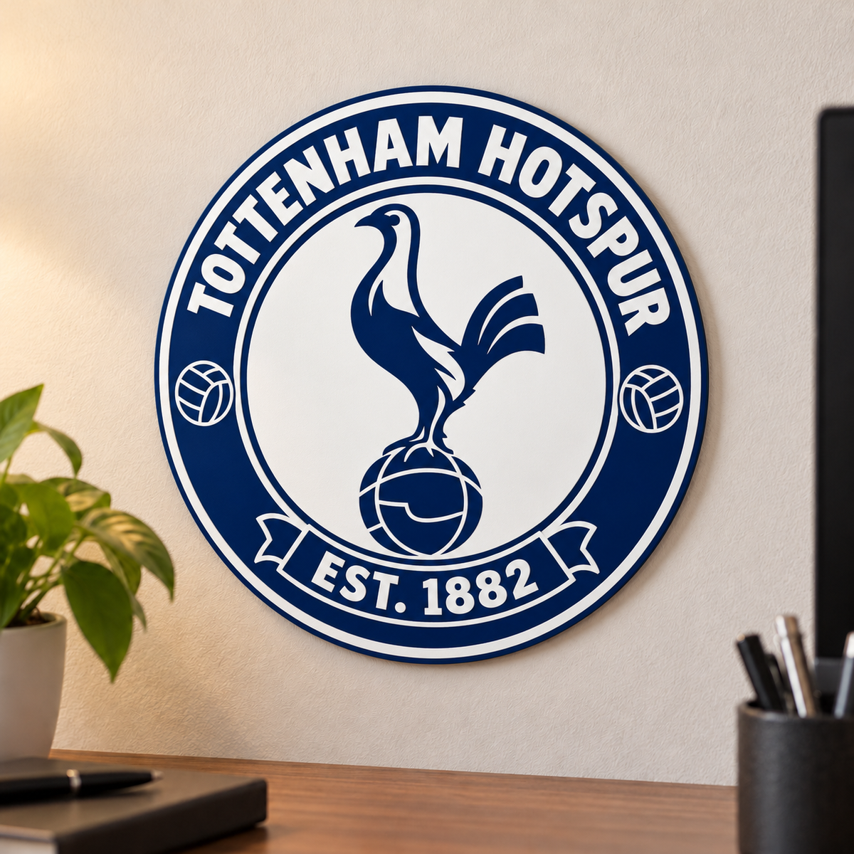 Tottenham Hotspur soccer club seal — wall-display illustrative rendering