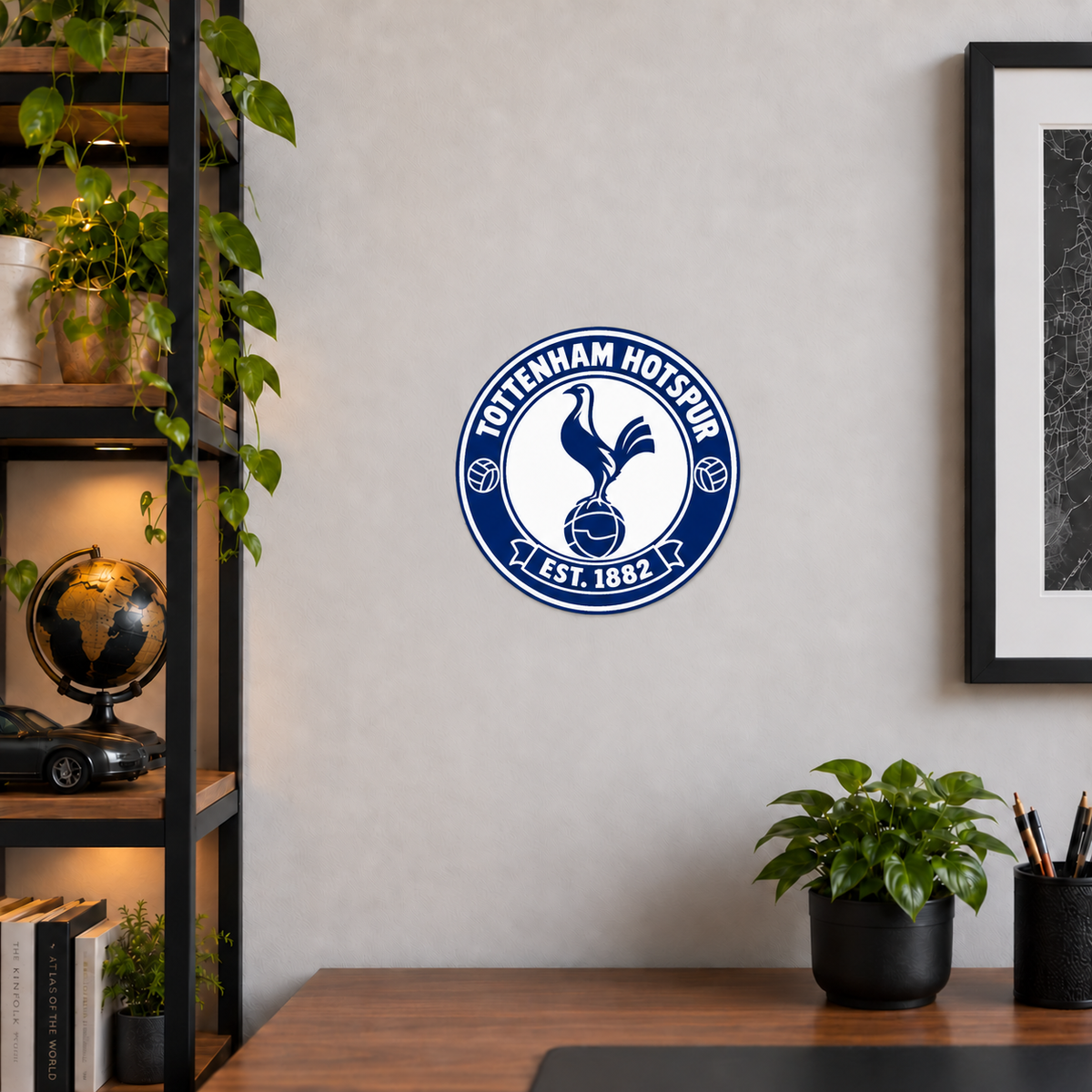Tottenham Hotspur soccer club seal — matching wide office wall display illustrative rendering