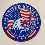 9.5-inch United States seal displayed on a wall using mounting hardware, which is not included