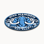 Utah Mammoth NHL seal — angled thin-profile view; illustrative rendering
