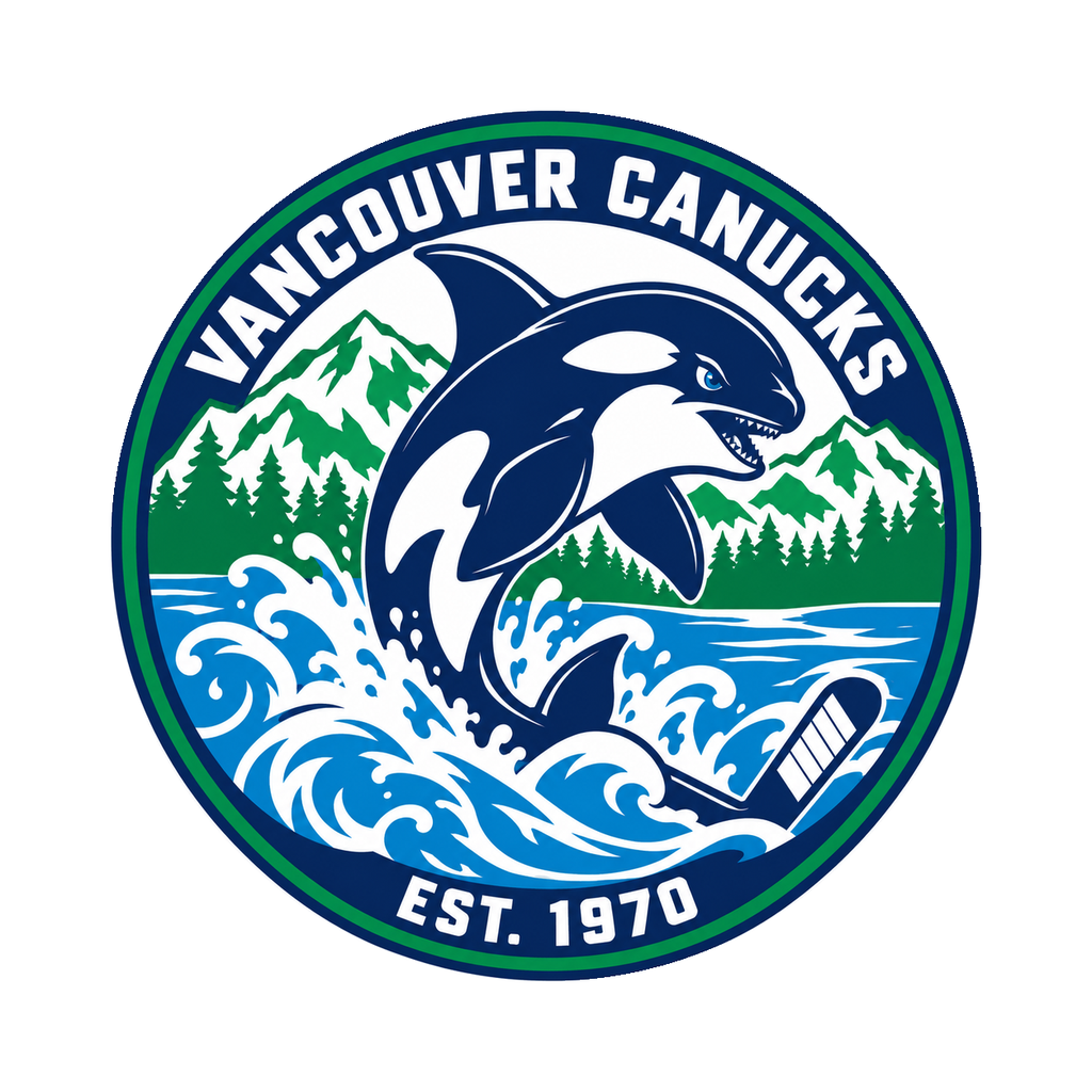 Vancouver Canucks NHL seal — complete front view; illustrative rendering