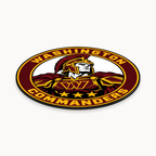 Washington Commanders NFL seal — angled thin-profile view; illustrative rendering