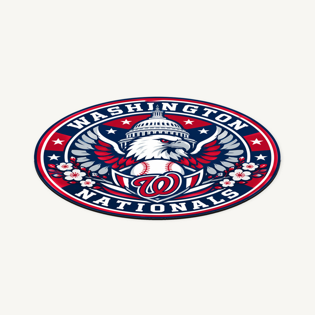 Washington Nationals MLB Team Seal — angled view showing the thin plaque profile; illustrative rendering